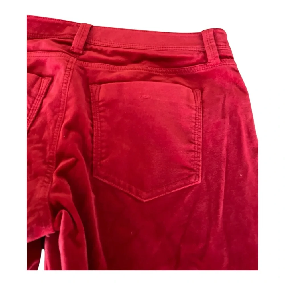 Banana Republic Heritage Red Skinny Velvet Zip Ankle Pants Size 30‎